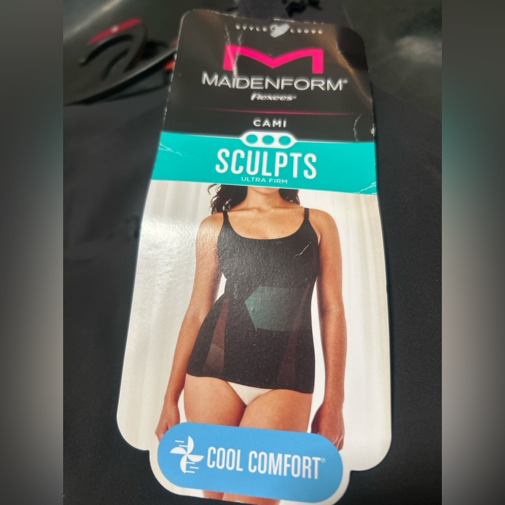 Maidenform Flexees Sculpting Cami Shapewear Black S Ultra Firm Slimming - Picture 2 of 4